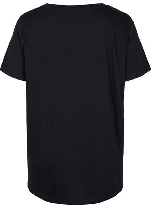 Oversized pyjama t-shirt met biologisch katoen, Black Sleep, Packshot image number 1