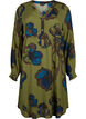 Bedrukte jurk van viscose, Groen, Packshot image number 0