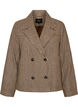 Korte geruite jas met dubbelrijige knoopsluiting, Bruin, Packshot image number 0