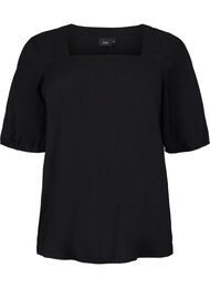 Top met ballonmouwen, Black