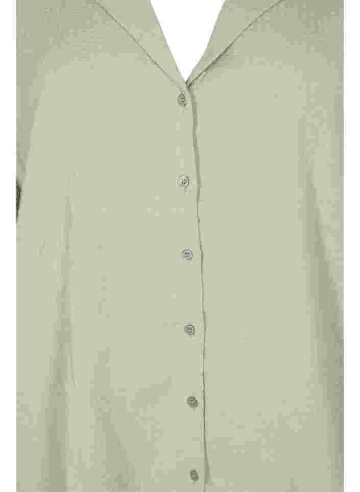 Katoenen overhemd met structuur, Seagrass , Packshot image number 2