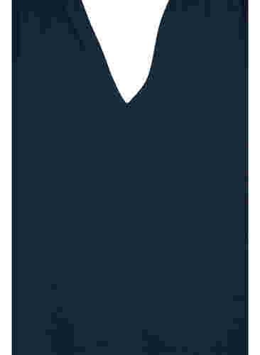 Viscose blouse met lange mouwen en smok, Navy Blazer, Packshot image number 2