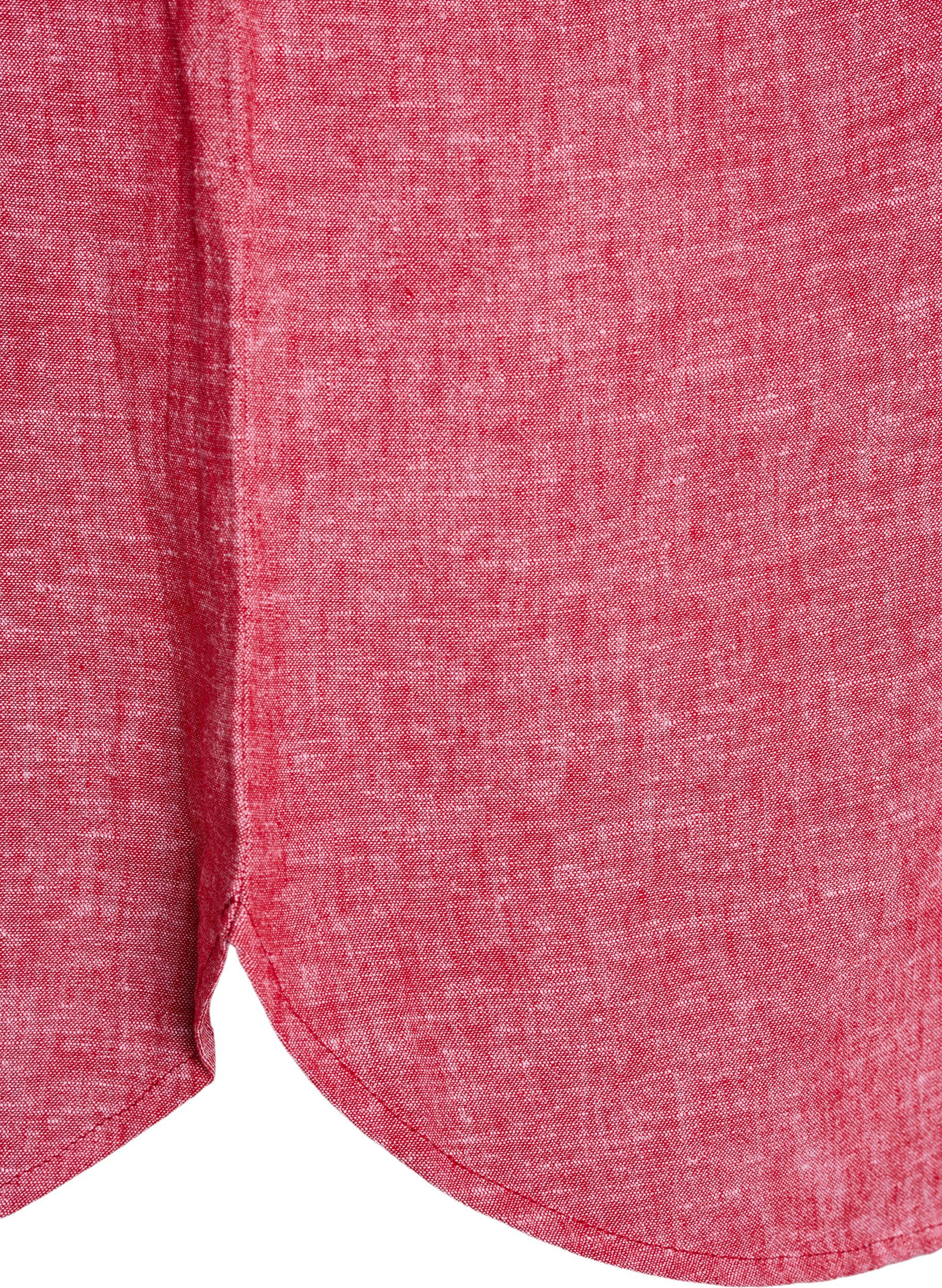 Zizzi Linnen en viscose shirt met 3/4 mouwen, Rood, Packshot image number 3