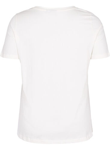 Katoenen T-shirt met parels, Warm Off-white, Packshot image number 1