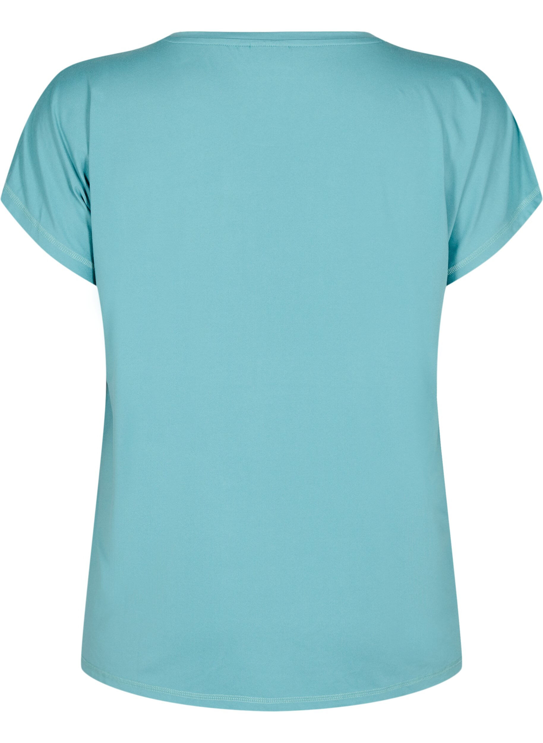 Zizzi Effen gekleurd T-shirt voor sporten, Groen, Packshot image number 1