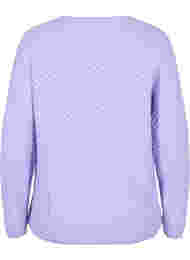 Gebreide top met patroon en v-halslijn, Lavender