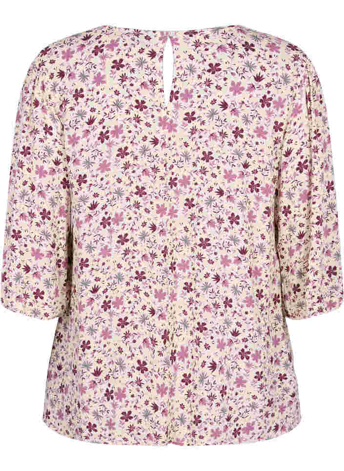 Viscose blouse met bloemenprint, White Flower, Packshot image number 1