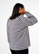 Geruite shirt blouse met ruchesdetails, Black/W. Gingham, Model image number 1