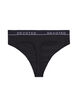 Katoenen G-string met normale taille, Zwart, Packshot image number 1