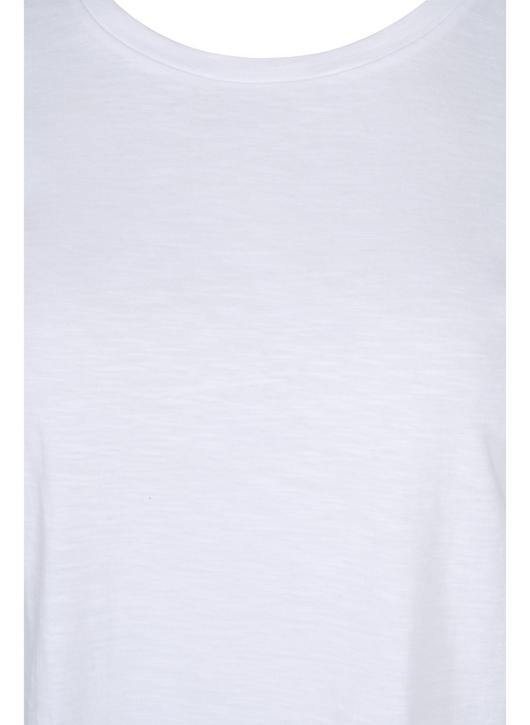 Zizzi Set van 2 basic t-shirts in katoen, Black/B White, Packshot image number 3