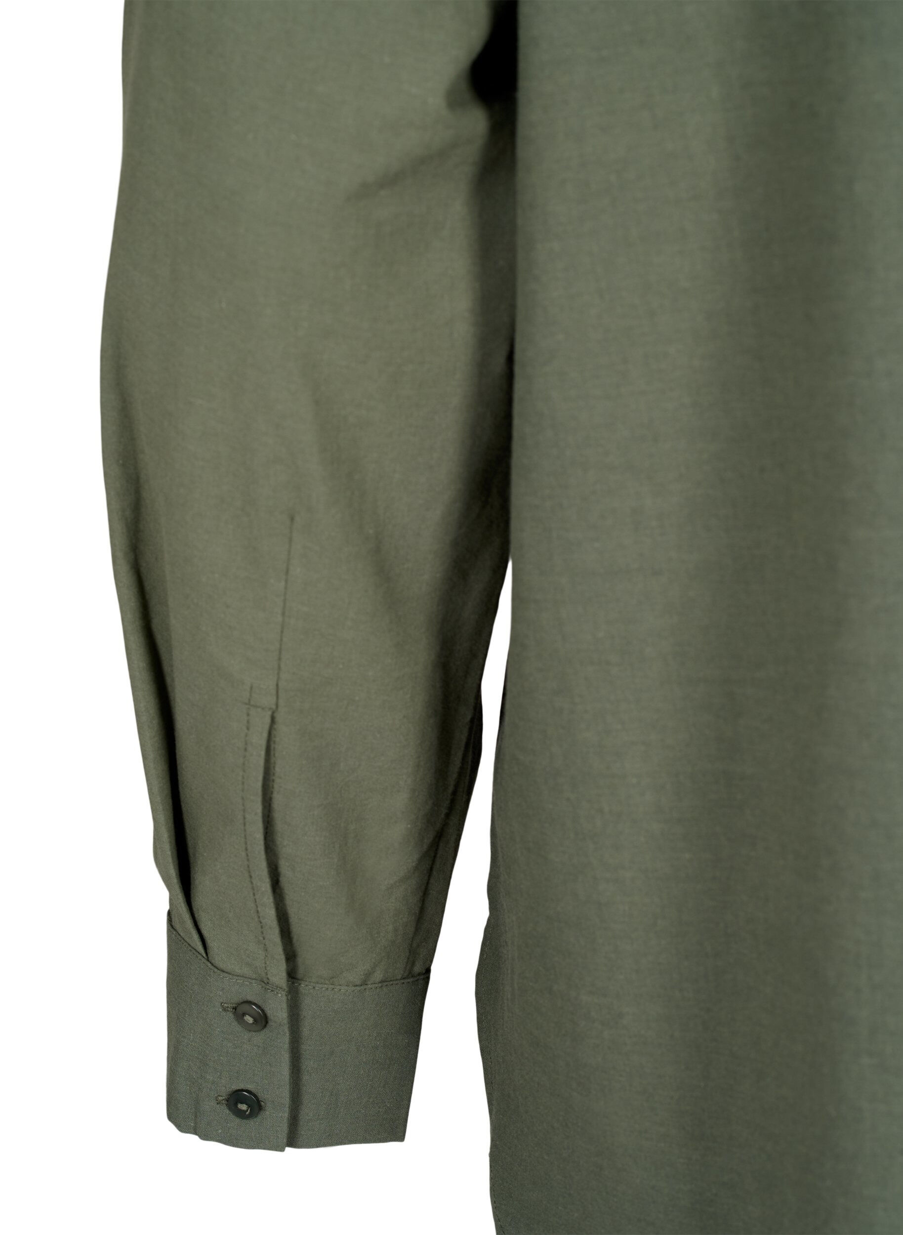 Zizzi Katoenen overhemd met broderie anglaise, Thyme, Packshot image number 4