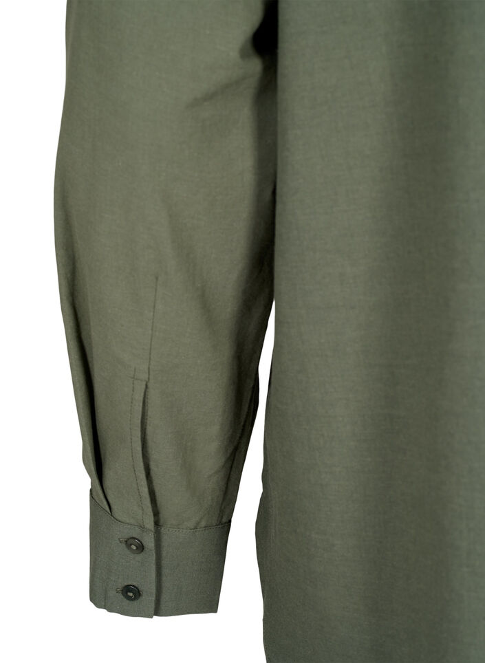 Katoenen overhemd met broderie anglaise, Thyme, Packshot image number 4