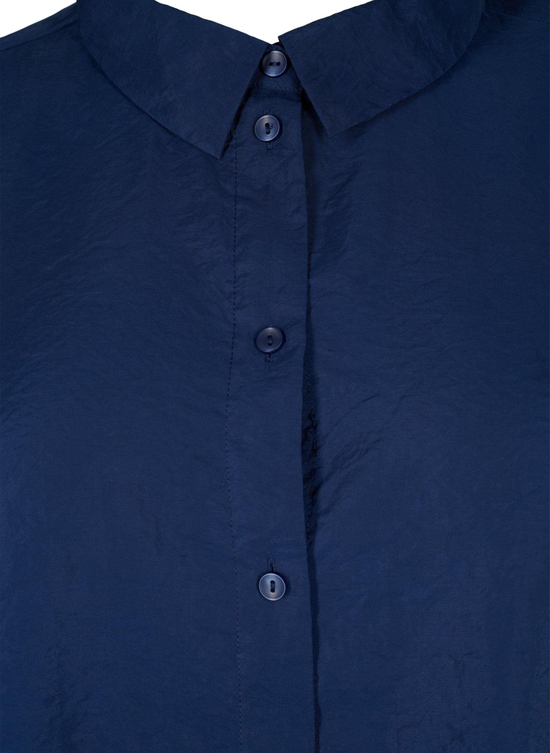 Zizzi Shirt met lange mouwen van Tencel &trade; Modal, Navy Blazer, Packshot image number 2