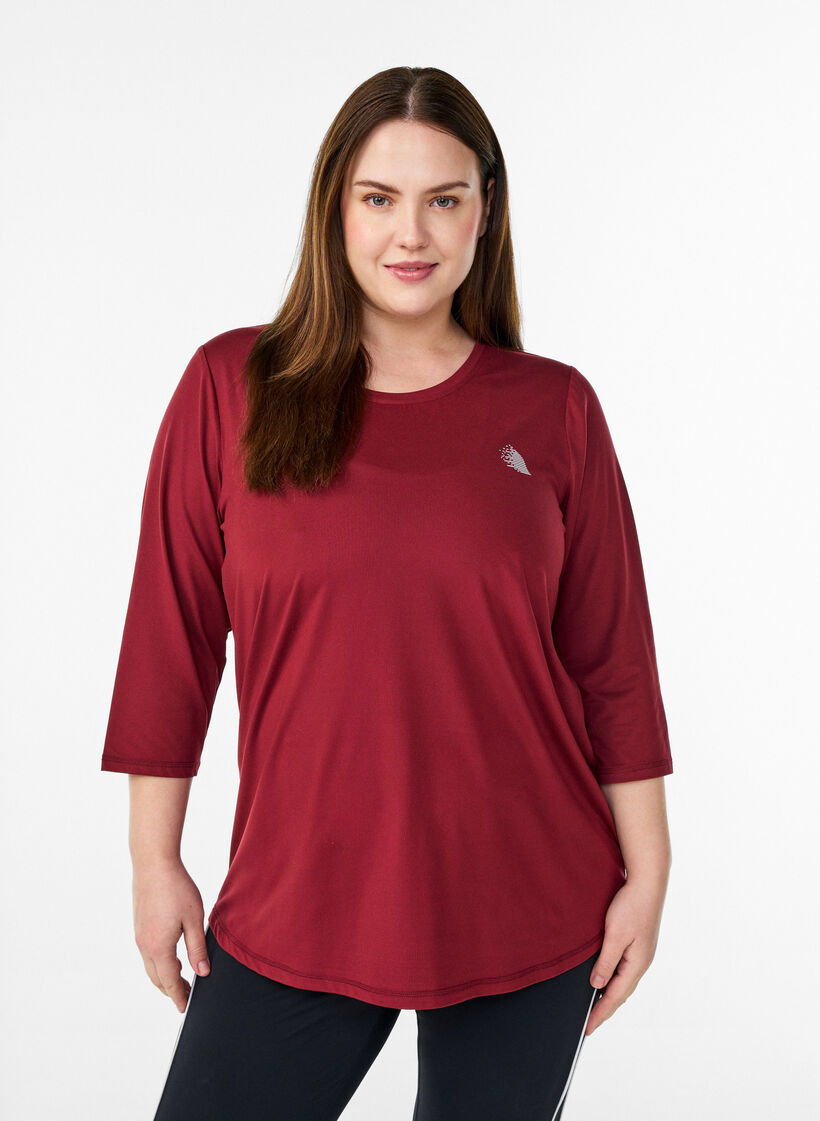 Sporttop met 3/4 mouwen, Rood, Model image number 0