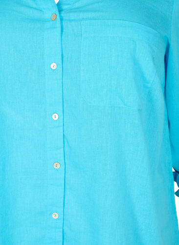 Overhemdblouse met knoopsluiting, Blue Atoll, Packshot image number 2