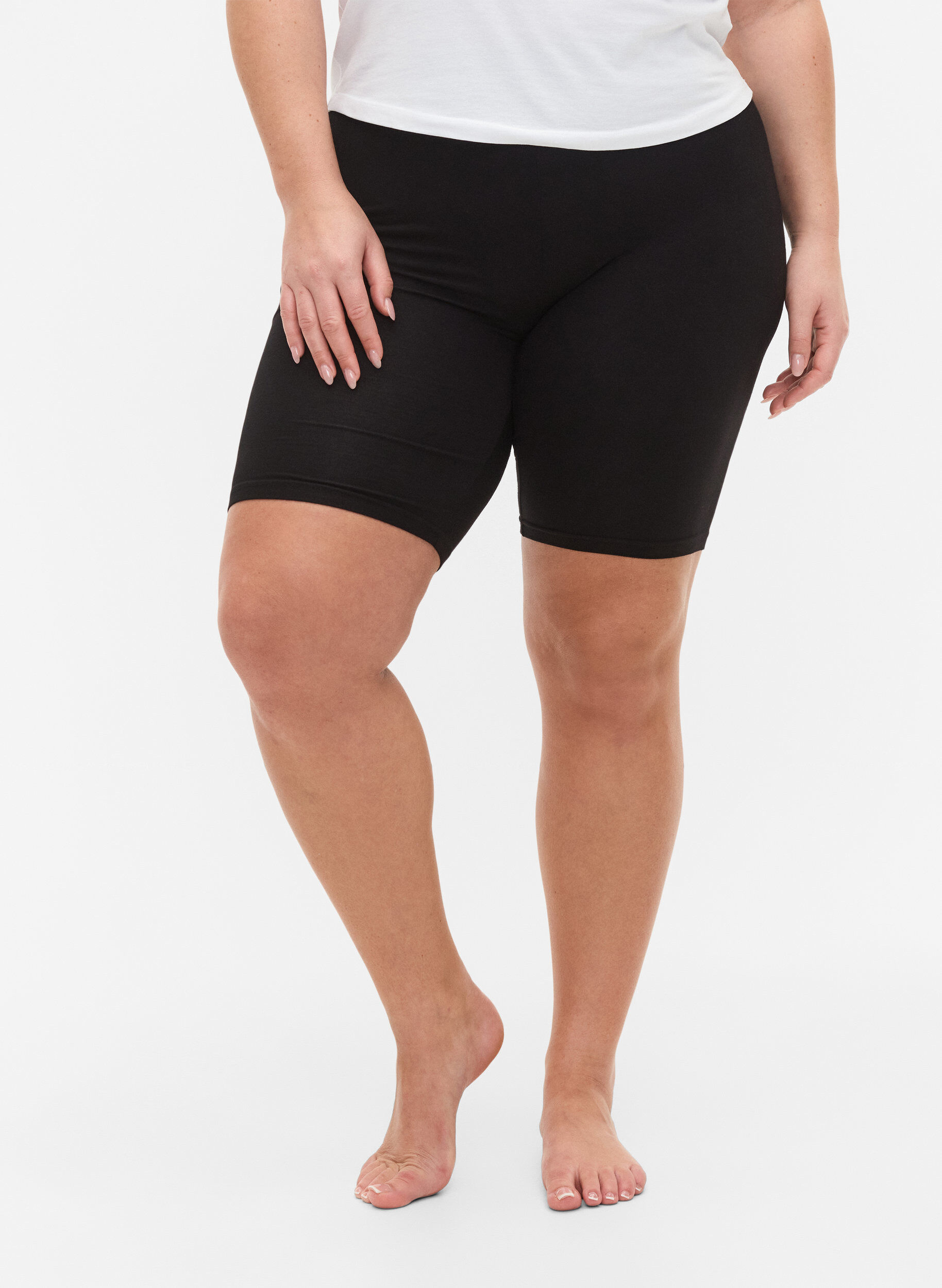 Zizzi2-pack viscose fietsbroek, Zwart, Model image number 3