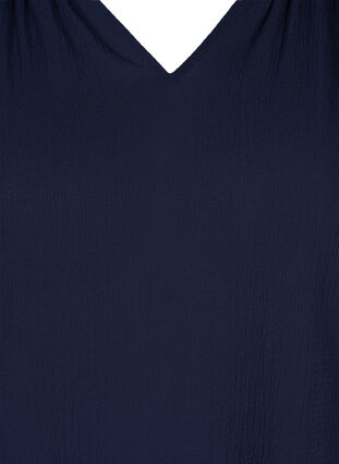 	 V-hals blouse met korte mouwen, Navy Blazer, Packshot image number 2