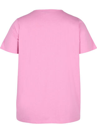 T-shirt met korte mouwen en broderie anglaise, Cyclamen Mel., Packshot image number 1