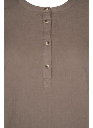 Katoenen blouse met knopen en 3/4-mouwen, Falcon, Packshot image number 2