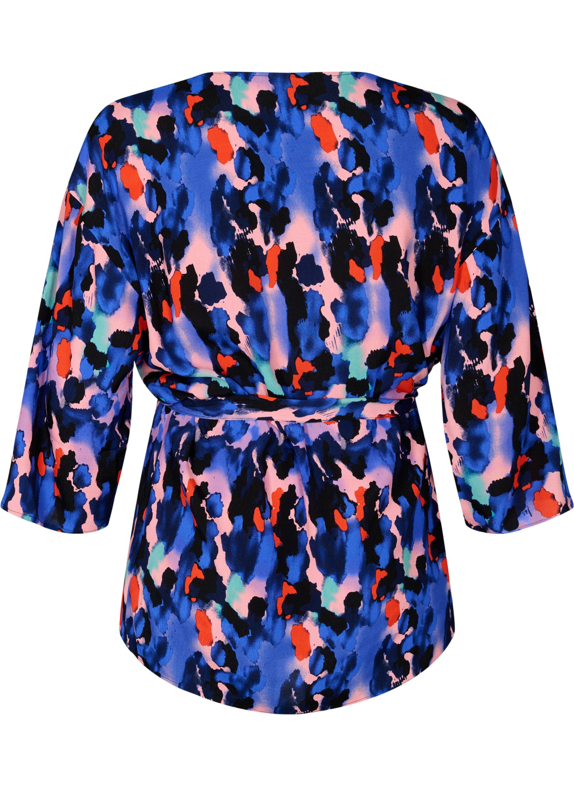 Zizzi 	 Kimono in viscose met print, Colorful Animal, Packshot image number 1