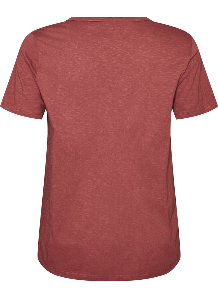 T-shirt met knoopdetail, Bruin, Packshot image number 1