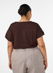Katoenen T-shirt met haakdetail, Bruin, Model image number 2