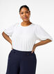 Blouse met korte mouwen en een strik op de rug, Bright White, Model image number 0