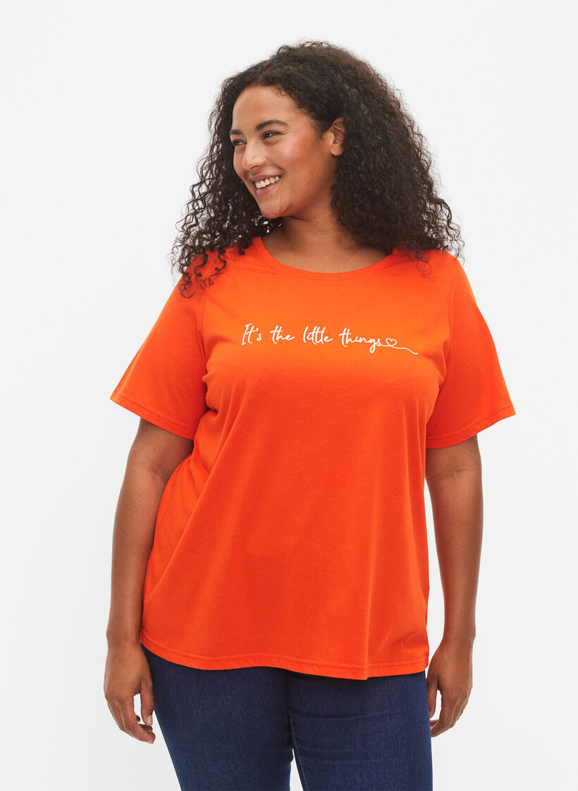 FLASH - T-shirt met motief, Orange.com, Model image number 0