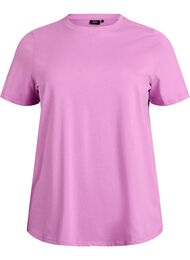 Basic katoenen T-shirt met ronde hals, Paars