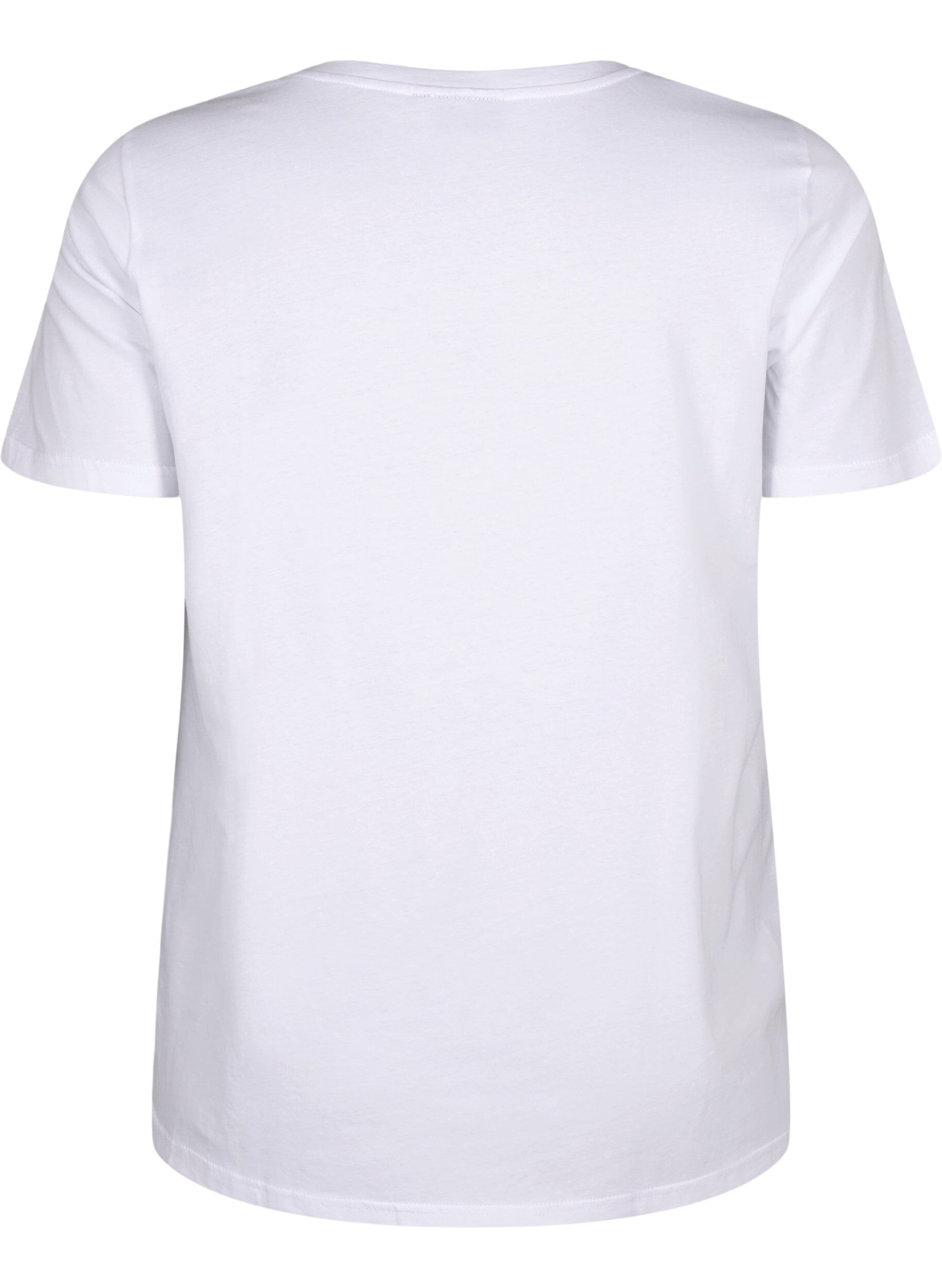 Zizzi Katoenen T-shirt met tekstopdruk, B. White w. Paris, Packshot image number 1