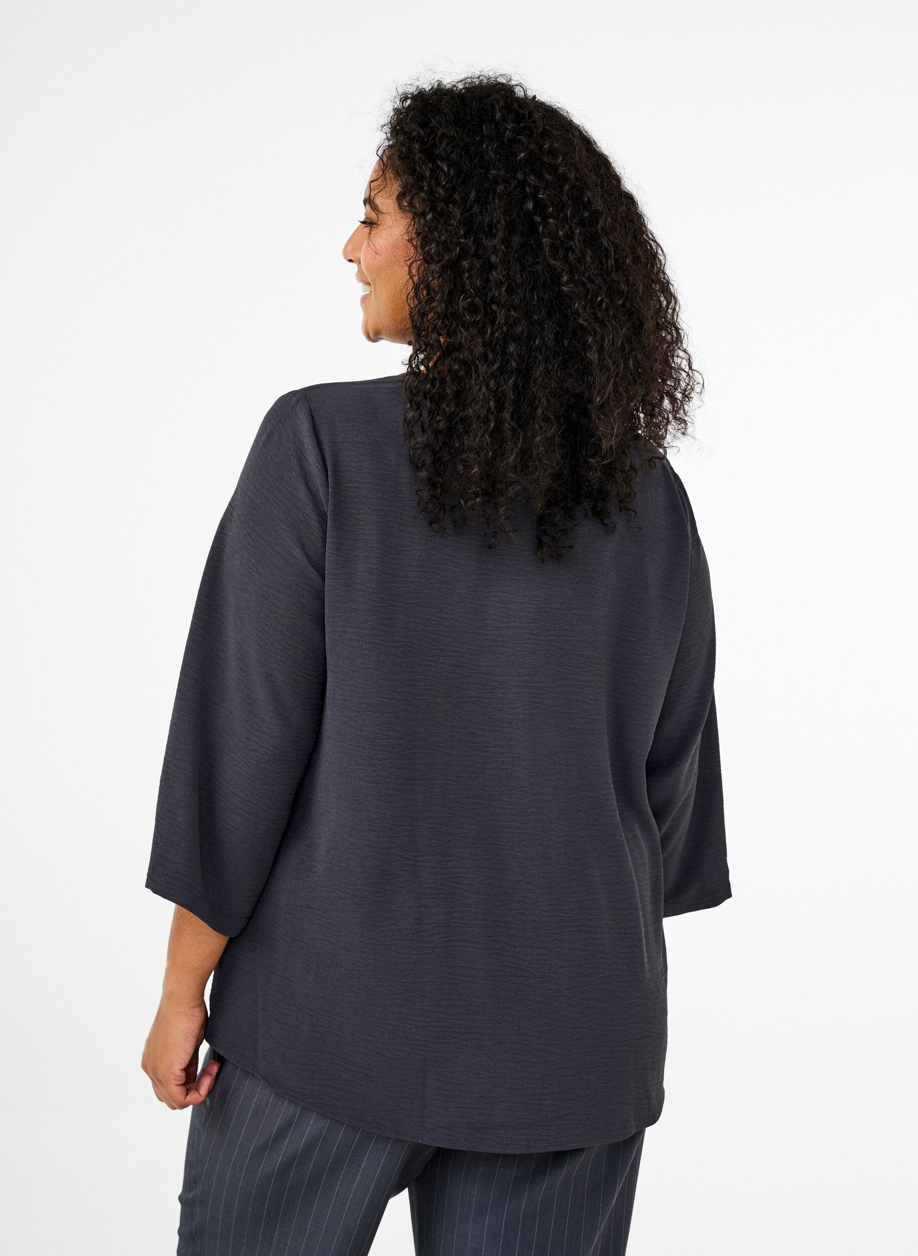 Zizzi Flash - Blouse met 3/4 mouwen, Grijs, Model image number 2