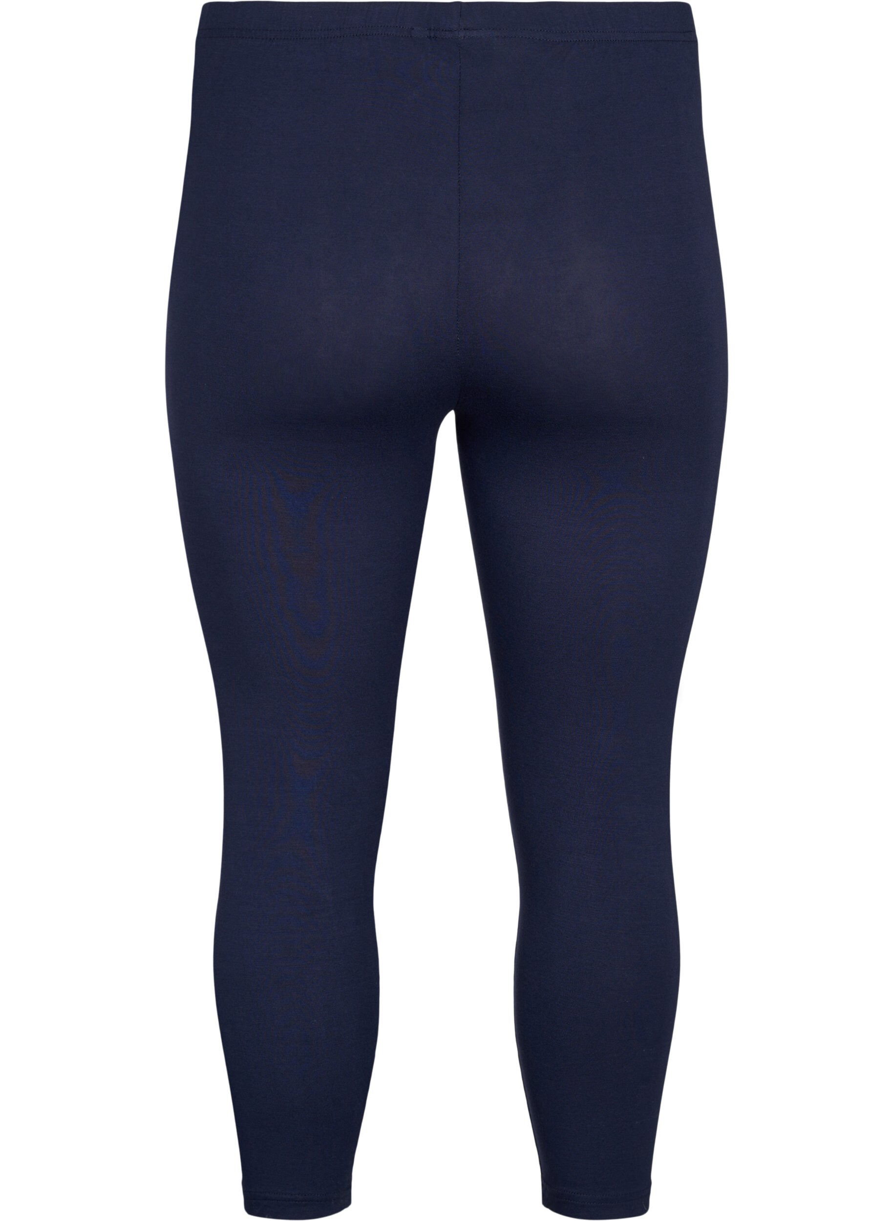 Zizzi Basic 3/4 legging in viscose, Blauw, Packshot image number 1