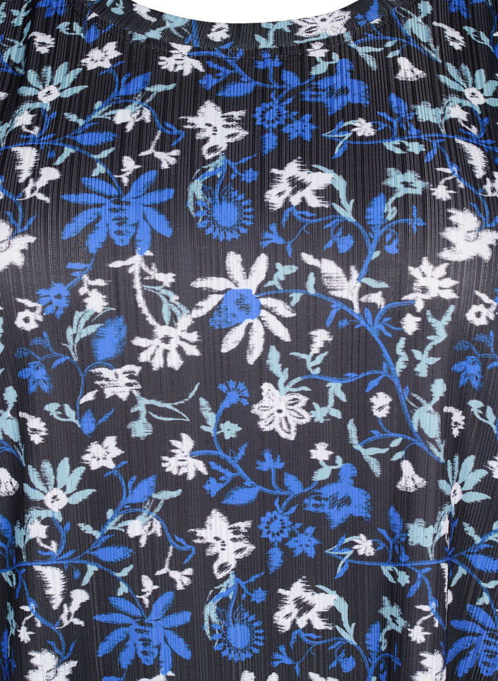 FLASH - T-shirt met bloemenprint, Black Blue Green AOP, Packshot image number 2
