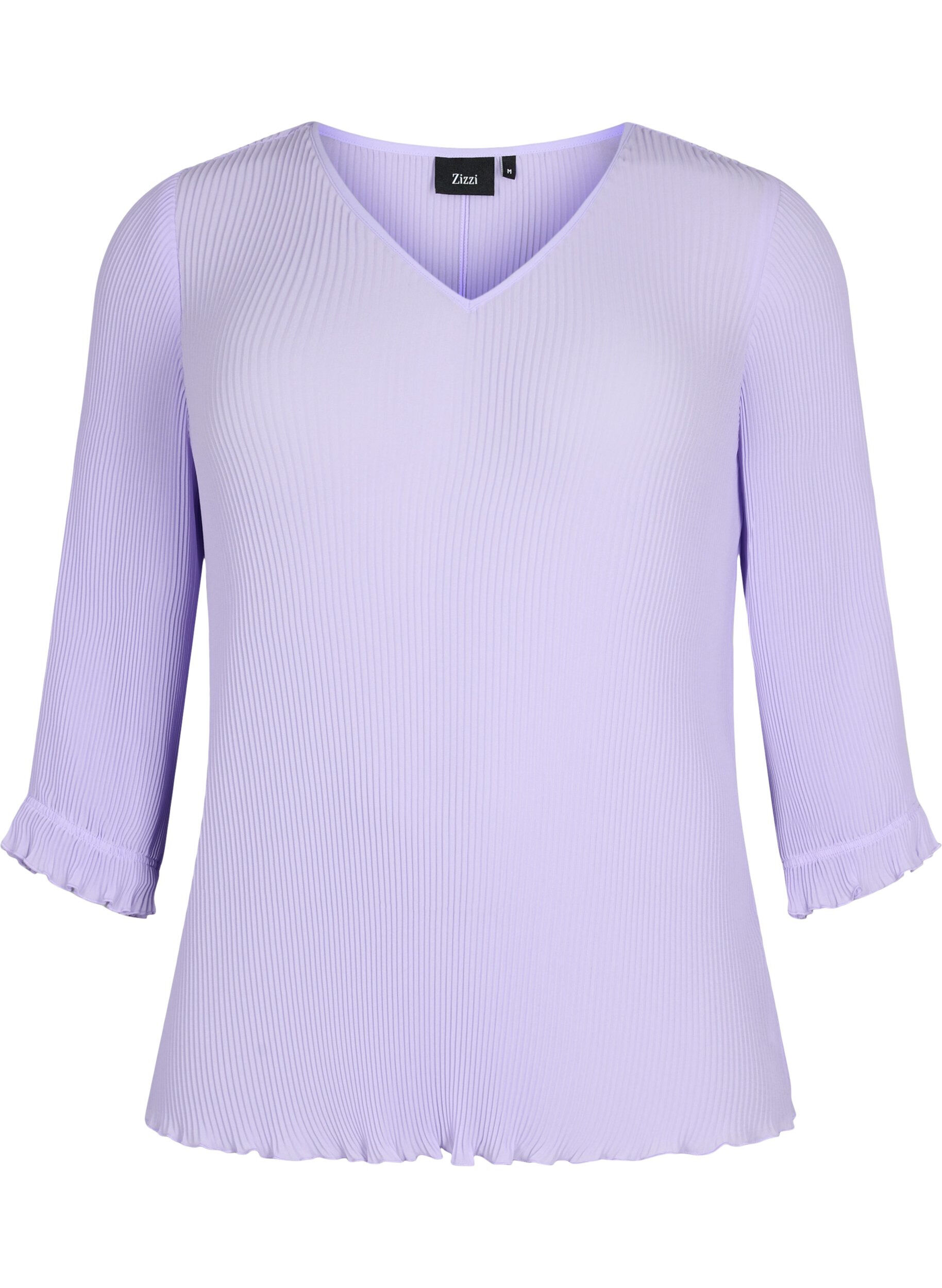Zizzi Geplooide blouse met 3/4 mouwen, Lavender, Packshot image number 0