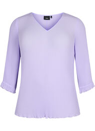Geplooide blouse met 3/4 mouwen, Lavender