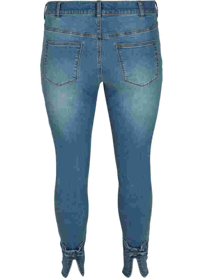 Cropped Amy jeans met hoge taille en strikje, Blue denim, Packshot image number 1