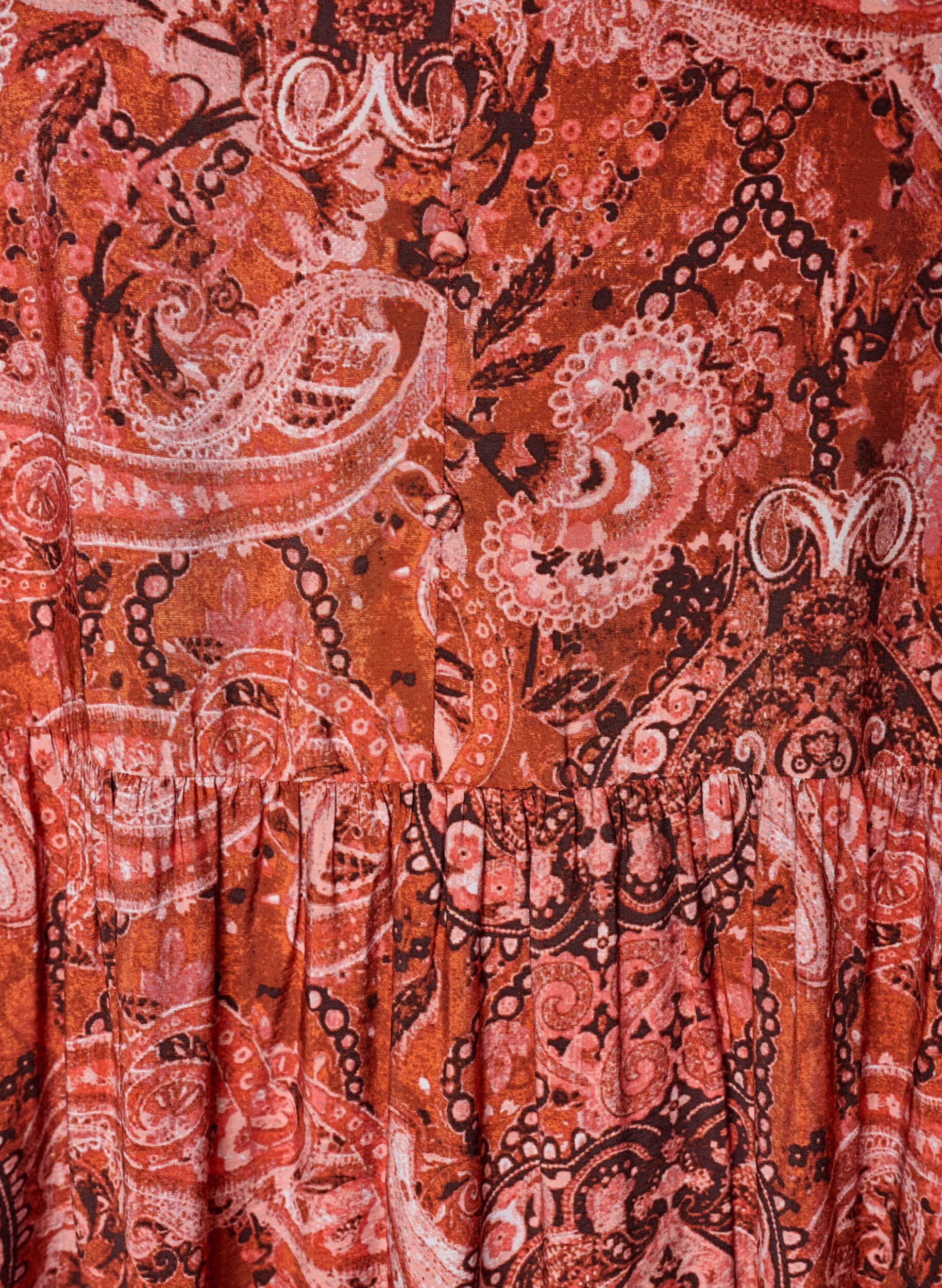 ZizziViscose midi-jurk met paisleyprint, Oranje, Packshot image number 2