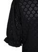 Blouse met V-hals en gaatjespatroon, Black, Packshot image number 3
