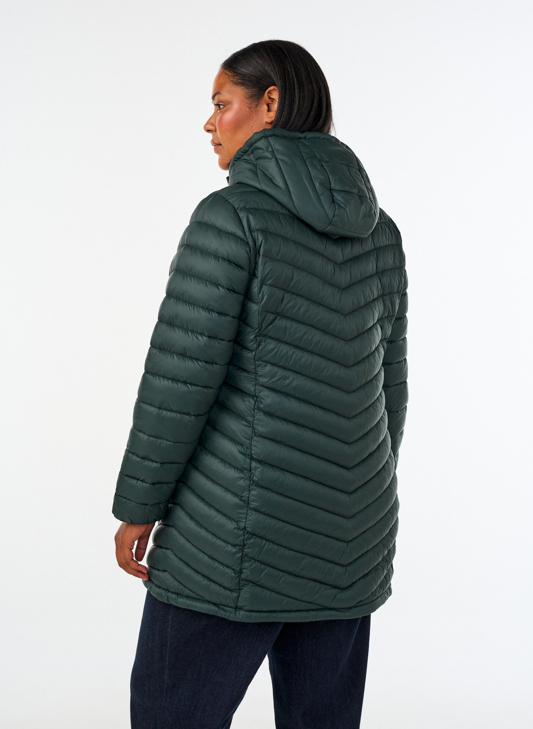 ZizziLichtgewicht jas met zakken en afneembare capuchon, Groen, Model image number 2