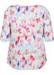 Gebloemde blouse met plooien, White/MultiFlowerAOP, Packshot image number 1
