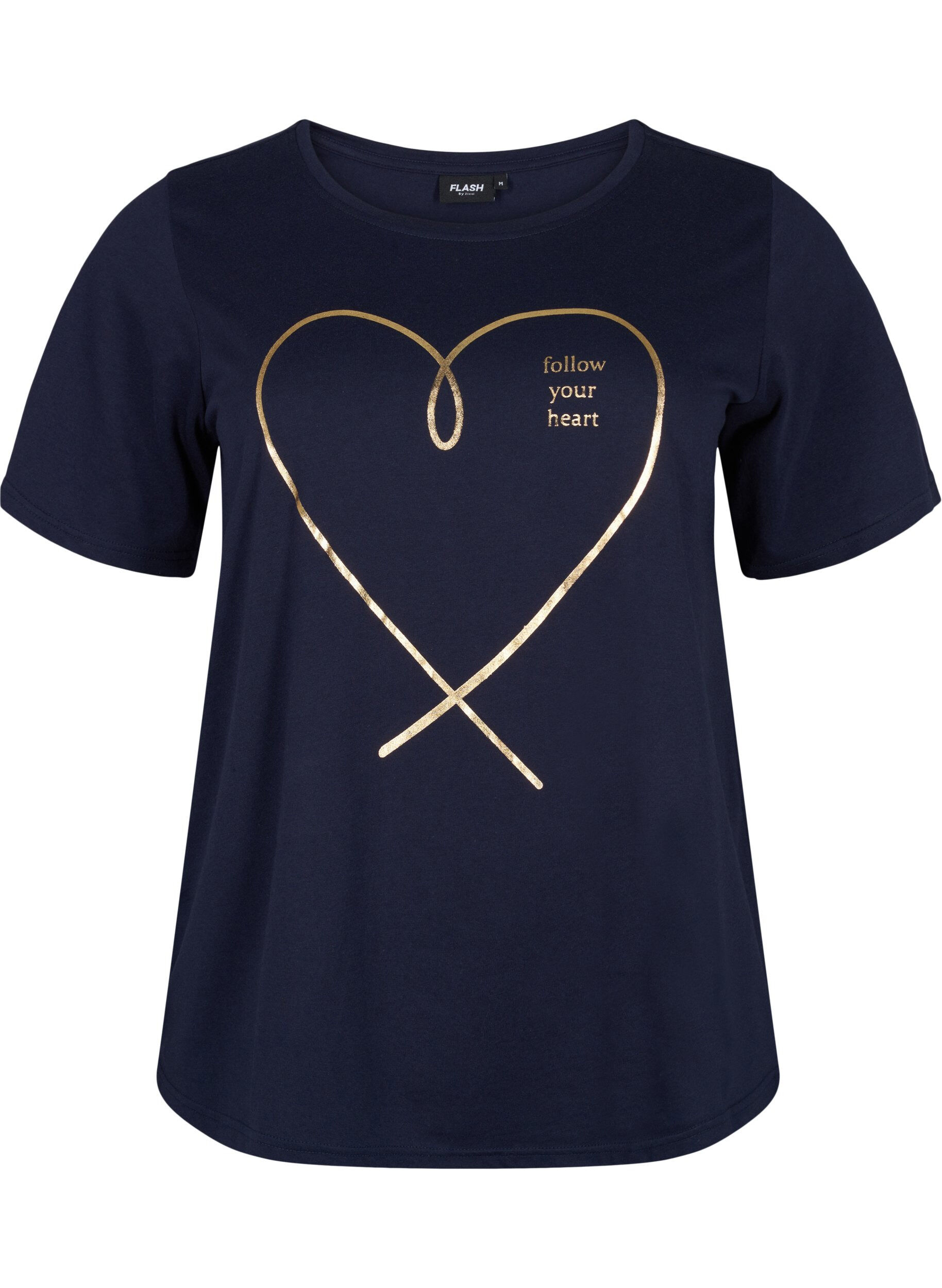 Zizzi FLASH - T-shirt met motief, Navy Blazer, Packshot image number 0
