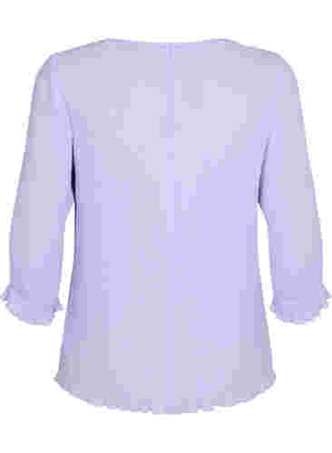 Geplooide blouse met 3/4 mouwen, Lavender, Packshot image number 1