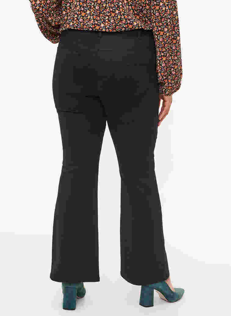 Ellen bootcut jeans met hoge taille, Black, Model image number 0