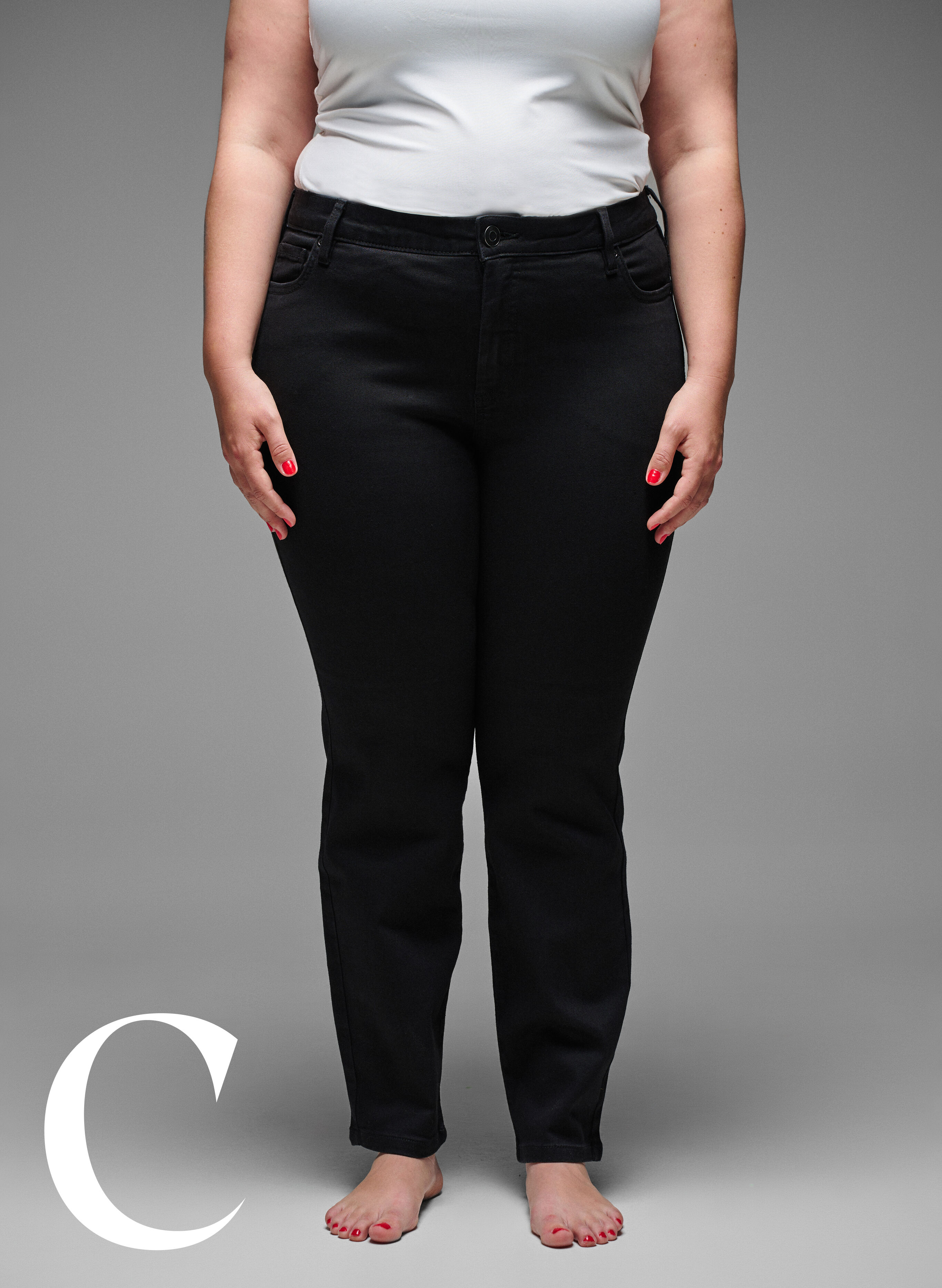 Zizzi Strakke pasvorm jeans met een normale taille, Black, Model image number 6