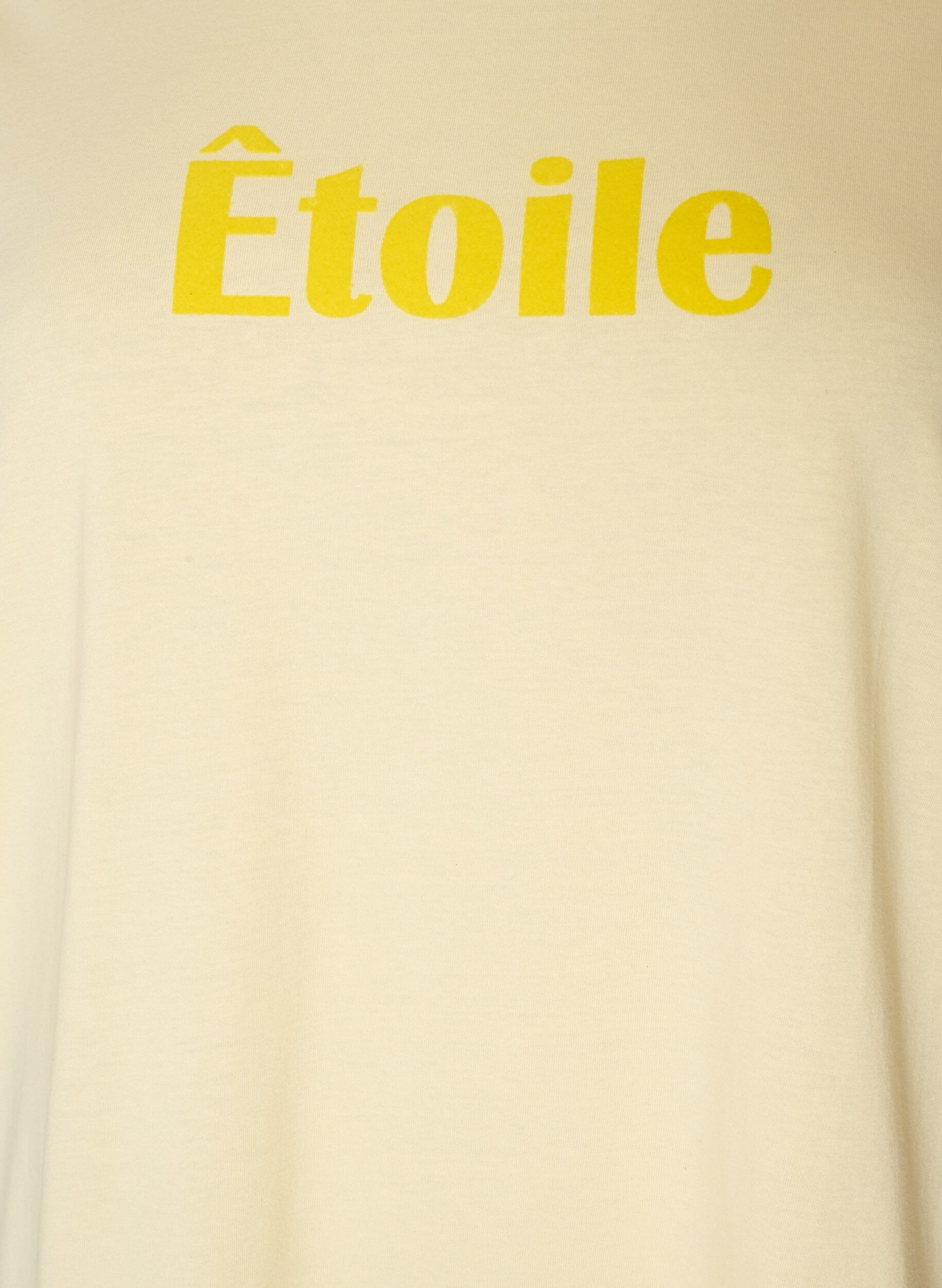 ZizziT-shirt van biologisch katoen met velourstekst, Geel, Packshot image number 2
