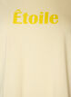 T-shirt van biologisch katoen met velourstekst, Geel, Packshot image number 2