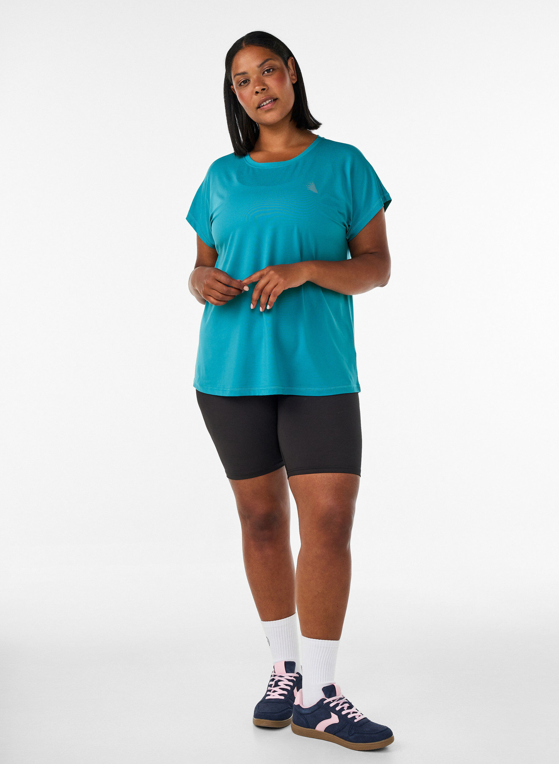 ZizziEffen gekleurd trainingsshirt, Blauw, Model image number 1