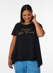 T-shirt met ronde hals en A-lijn vorm, Zwart, Model image number 0