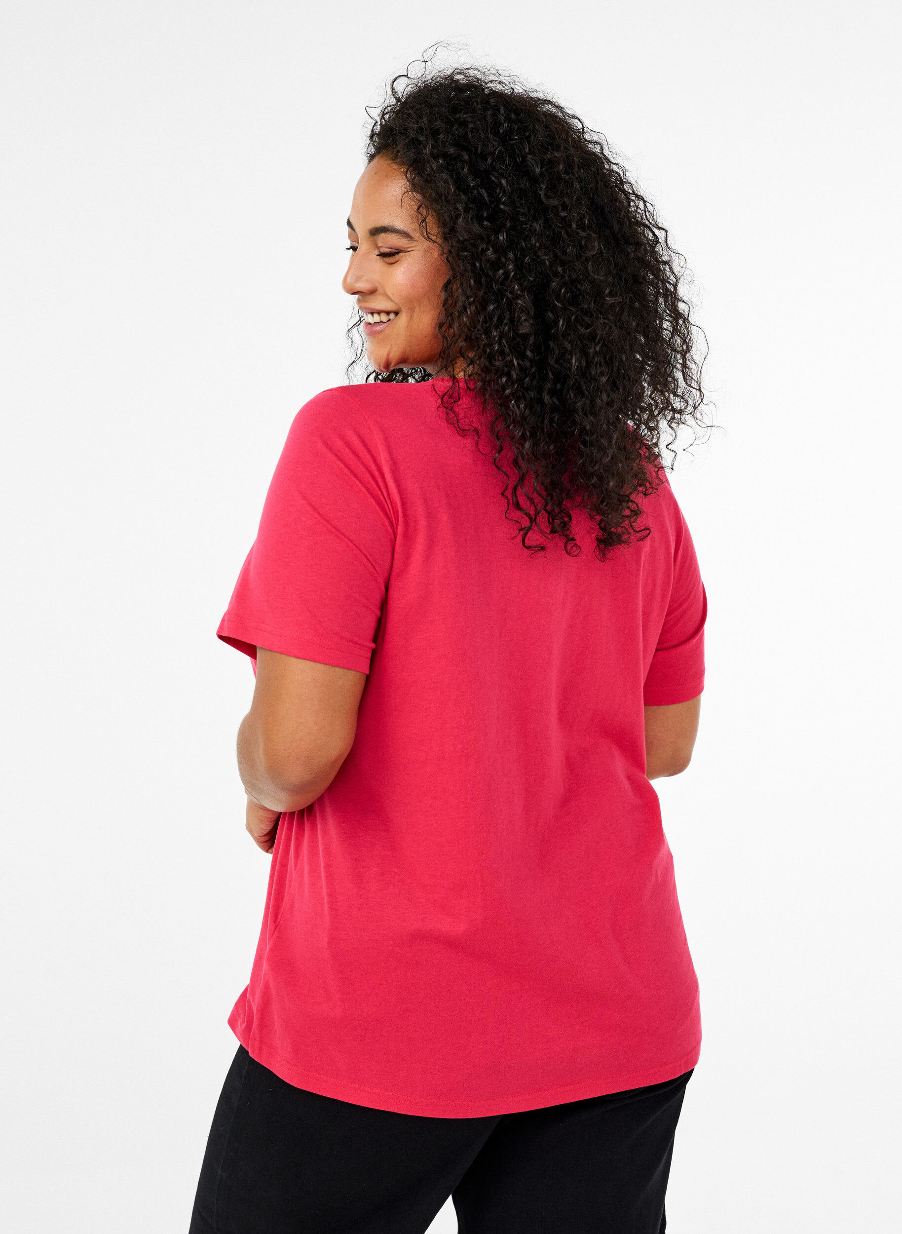 Zizzi FLASH - T-shirt met motief, Roze, Model image number 2