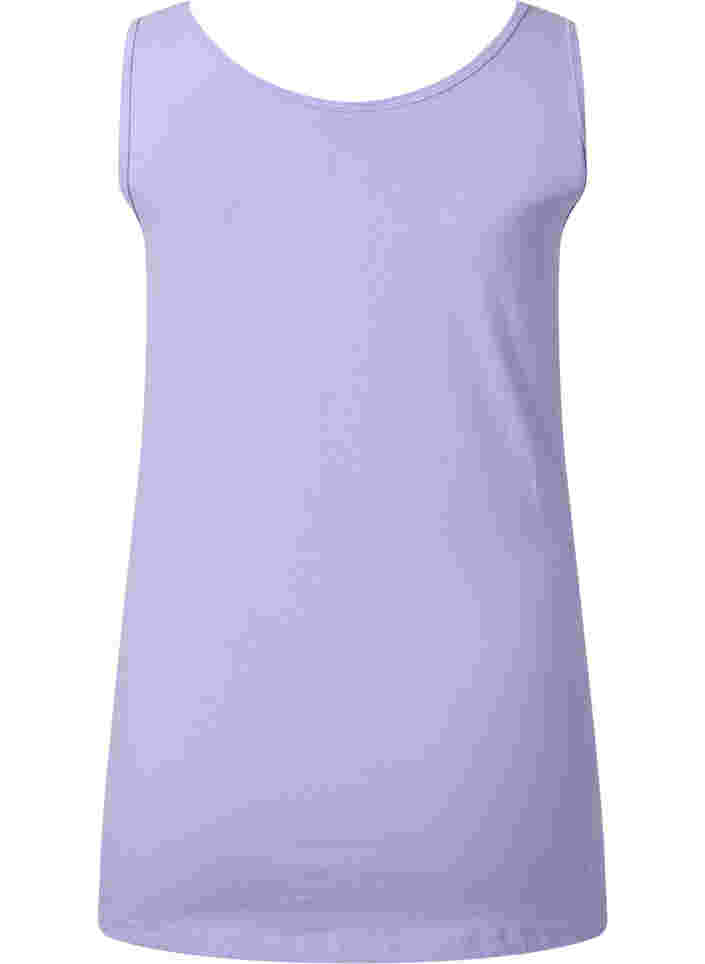 Effen gekleurd basic top in katoen, Lavender, Packshot image number 1